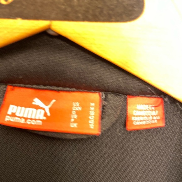 Puma womens Black Full Zip track Jacket Womens med back vent ribbed cuff - Picture 2 of 5